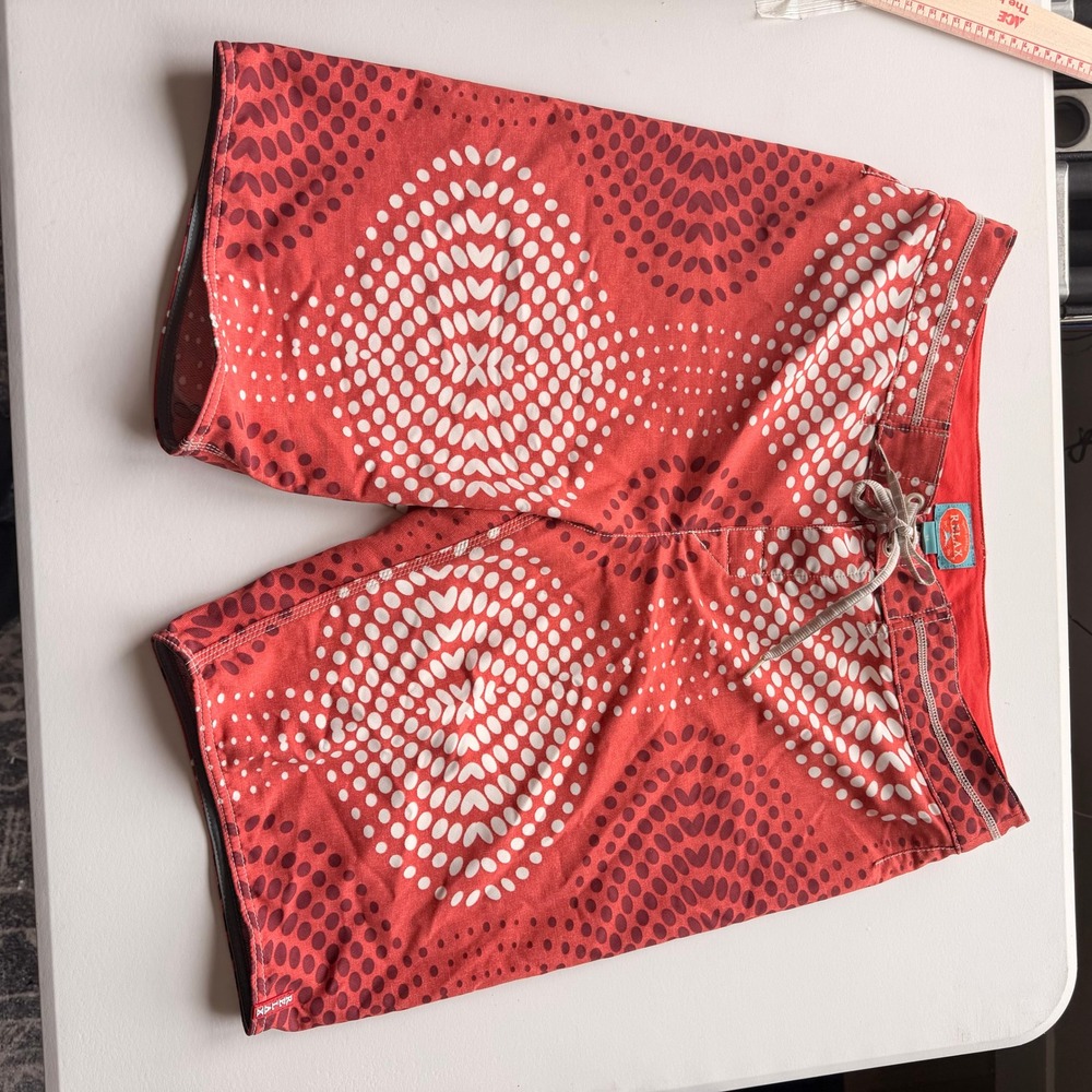 Tommy Bahama Mens Geometric Dot Board Shorts 36 Red orange Vacation Summer - Picture 14 of 15